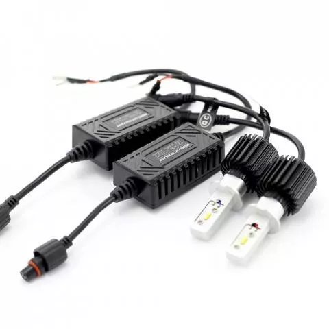 Becuri Far auto LED H3 12-24V 4000lm set 2buc Carguard lumina alb rece [5]
