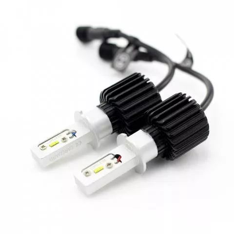 Becuri Far auto LED H3 12-24V 4000lm set 2buc Carguard lumina alb rece [3]