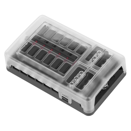 Accesorii Auto - Bloc 12 siguranțe auto 19mm Negru OEM pentru protecția circuitelor electrice auto