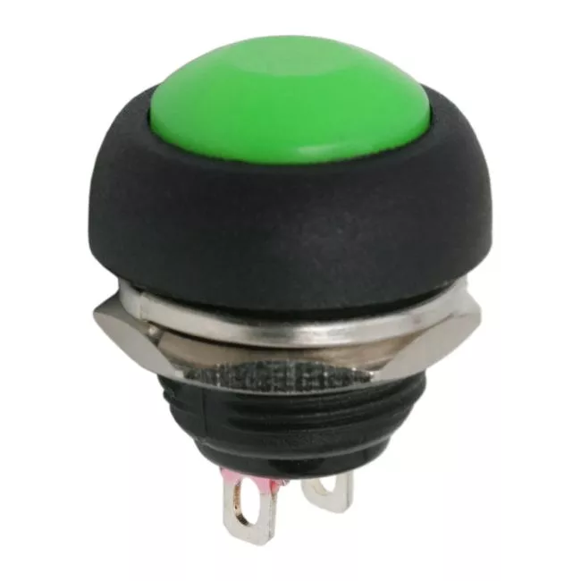 Intrerupatoare-Relee - Buton 1 circuit 1A 250V OFF-(ON) verde fără reținere – IoElectronice.ro
