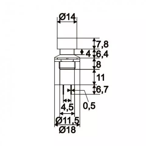 Buton 1 circuit 1A 250V ON-(OFF) negru fara retinere - IoElectronice.ro [1]