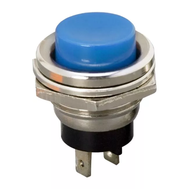 Intrerupatoare-Relee - Buton 1 Circuit 2A 250V OFF-(ON) Albastru, Fără Reținere, 09065KE, Comutator Electric de Calitate