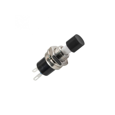 Electrice - Buton intrerupator mini negru OFF-(ON) fara retinere 1 circuit 12V 1.5A incastrabil 7mm