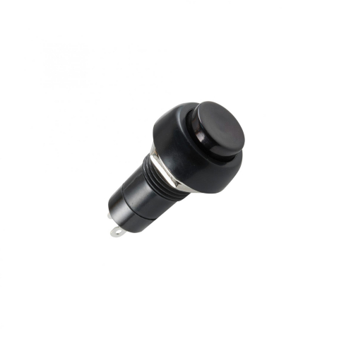 Intrerupatoare-Relee - Buton întrerupător OFF-(ON) fără reținere 250V/3A, incastrabil, negru, 12mm, pentru control electric sigur