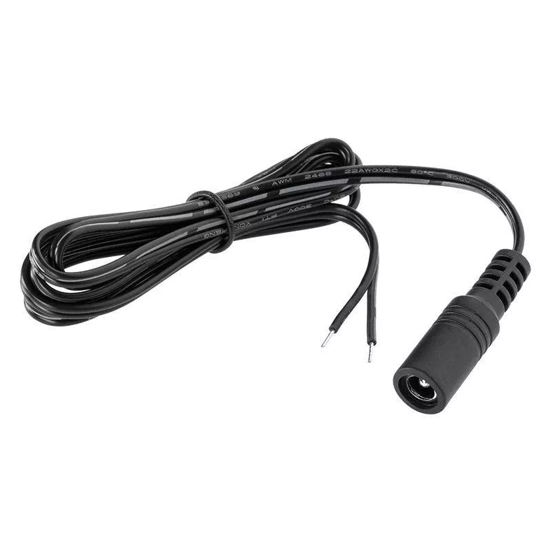 Cabluri alimentare AC-DC - Cablu 1m cu conector DC 2.5x5.5mm pentru surse LED – IoElectronice.ro
