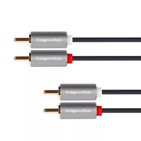 Cabluri RCA - Cablu RCA 2x RCA 10m Kruger&Matz KM1210 – Calitate Audio Înaltă pentru Sistemele Home Theatre și Studio