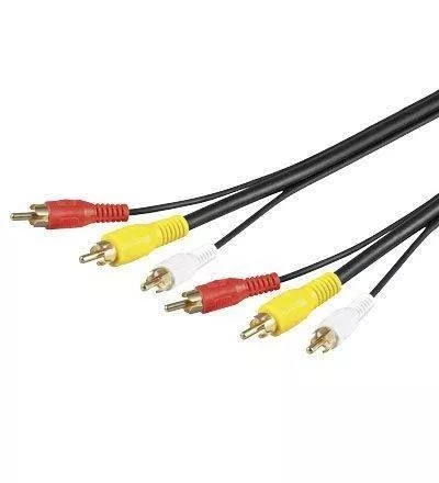 Cabluri RCA - Cablu 3x RCA 1.5m video RG59 Goobay – IoElectronice.ro