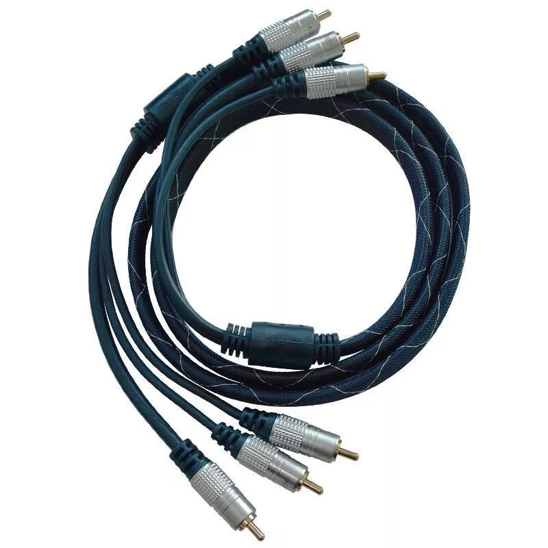 Cablu 3x RCA - 3x RCA 1.5m GOLD OEM, conectori tata, pentru transmisie video [1]