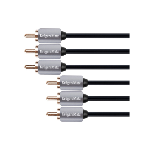 Cabluri RCA - Cablu 3x RCA audio 3m Profesional Kruger&Matz – IoElectronice.ro
