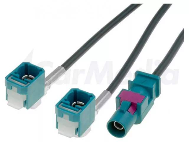 Conectica - Cablu adaptor antena auto Fakra mufa tata - Fakra soclu mama x2 0.25m VW MFD2 4CARMEDIA - IoElectronice.ro
