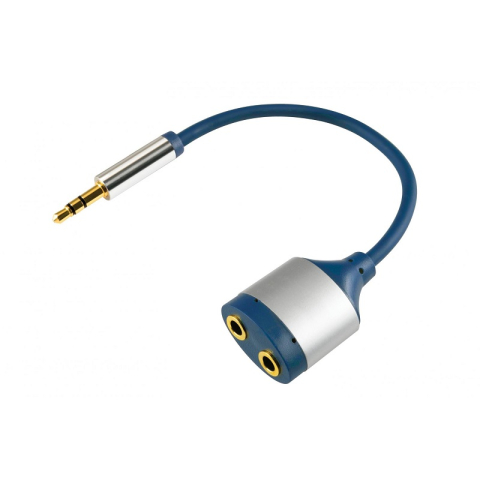 Adaptoare Jack - Cablu adaptor audio Jack 3.5 mm tata - 2x 3.5 mm mama 15cm