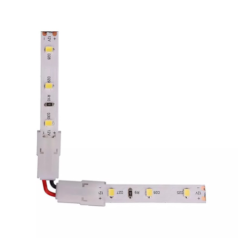 Cablu adaptor conector banda LED 10mm forma L V-TAC pentru conectare ușoară a benzilor LED [1]