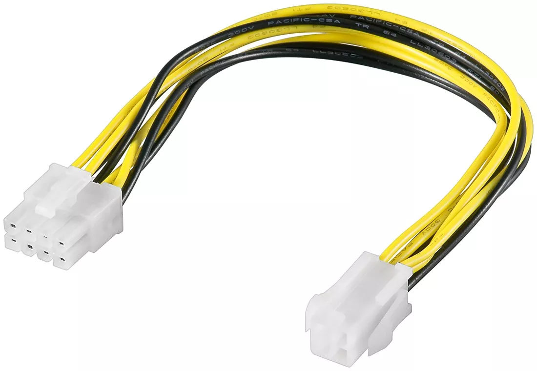 Adaptoare-convertoare - Cablu adaptor de alimentare PC ATX12 P4 4 pini tata la PCIe 8 pini mama 0.2m Goobay – IoElectronice.ro