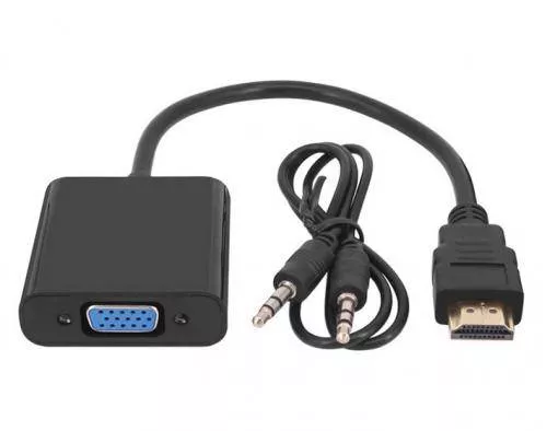 Adaptoare-convertoare - Cablu adaptor HDMI la VGA mama + Jack 3.5 mm Stereo audio Well – IoElectronice.ro