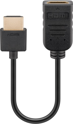 Adaptoare HDMI - Cablu adaptor HDMI tata - HDMI mama 10cm v2.0 4K Ultra HD 2160p 60Hz Goobay 49979 – IoElectronice.ro
