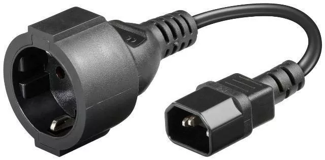 Adaptoare alimentare AC-DC - Cablu adaptor Goobay IEC320C14 la Schuko mama, lungime 23 cm, cupru, 24 luni garanție persoane fizice.