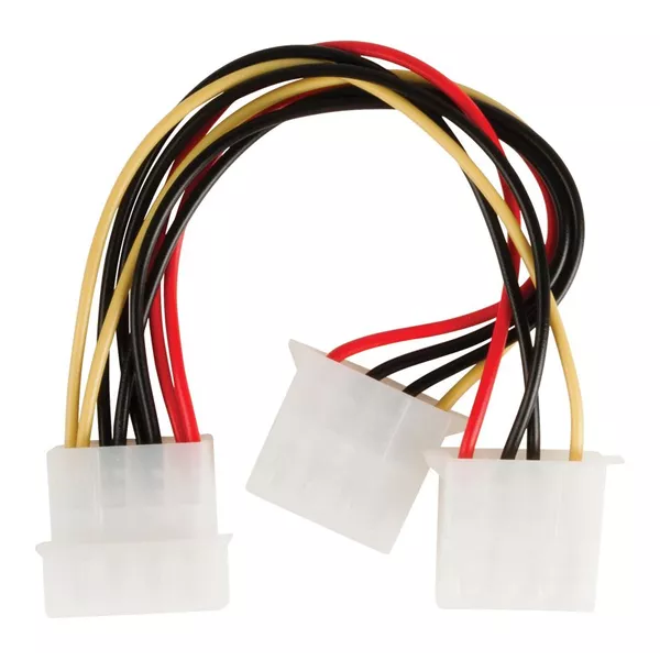 Cabluri PC - Cablu adaptor Intern PC sursa Molex tata - 2x Molex mama 0.15m Valueline – IoElectronice.ro