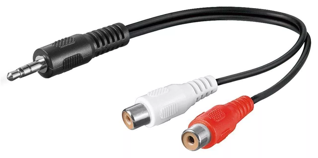 Adaptoare Jack - Cablu adaptor Jack 3.5mm stereo la 2x RCA, 20cm, pentru conectare audio stereo și stereo RCA