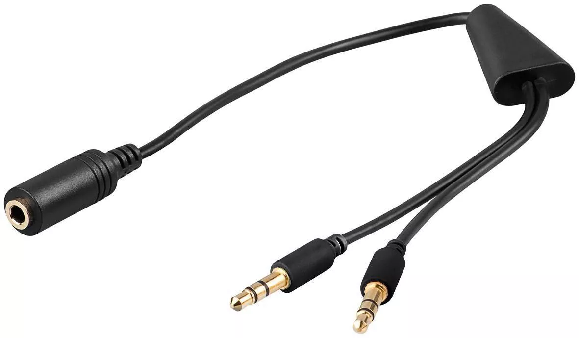 Adaptoare Jack - Adaptor audio Jack 4 pini pentru microfon și căști, 20cm sau 40cm, compatibil iPhone, iPad, laptop și PC