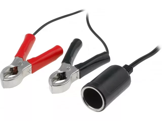 Accesorii Auto - Adaptor brichetă auto cu clips crocodil, cablu 50cm, 5A, pentru car audio, compatibil SCI A13-40A23A1