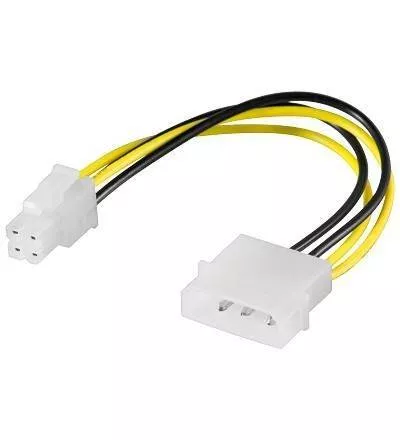 Adaptoare PC - Cablu adaptor Molex 5.25 la P4 pini pentru alimentare PC Goobay – IoElectronice.ro