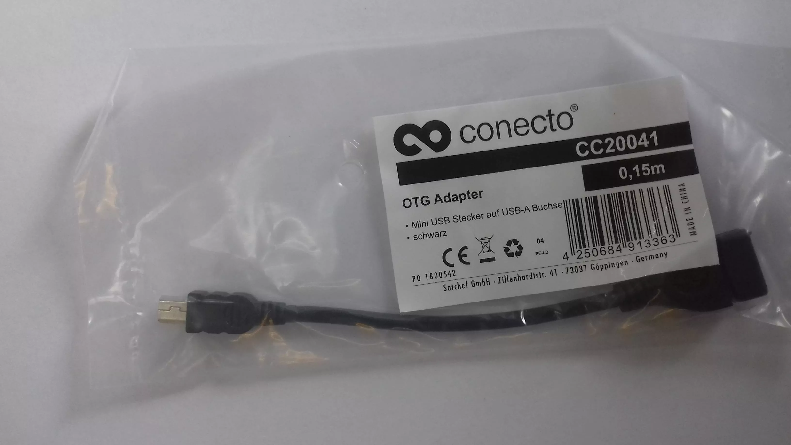 Cablu adaptor OTG mini USB tata - USB mama 15cm OEM pentru conectare dispozitive USB [1]