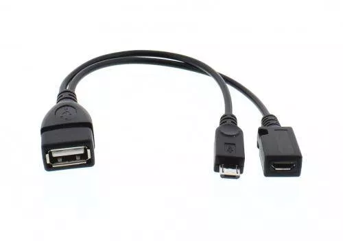 Micro USB - Cablu adaptor OTG USB mama - micro USB tata date/alimentare mama Well – IoElectronice.ro