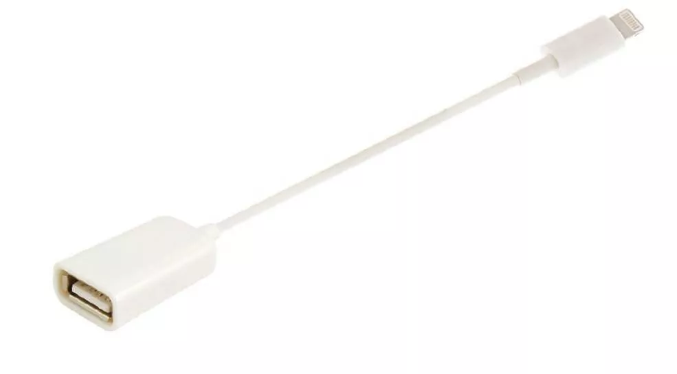 Cabluri telefon-tableta - Cablu adaptor OTG USB pentru telefoane si tablete Apple Lightning 0.1m alb max. IOS 11 – IoElectronice.ro