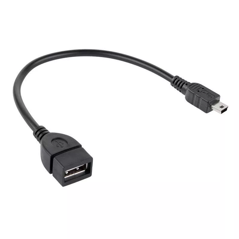 Mini USB - Cablu adaptor mini USB OTG pentru case de marcat și tablete, 15cm, Conecto, USB A mama - mini USB tata