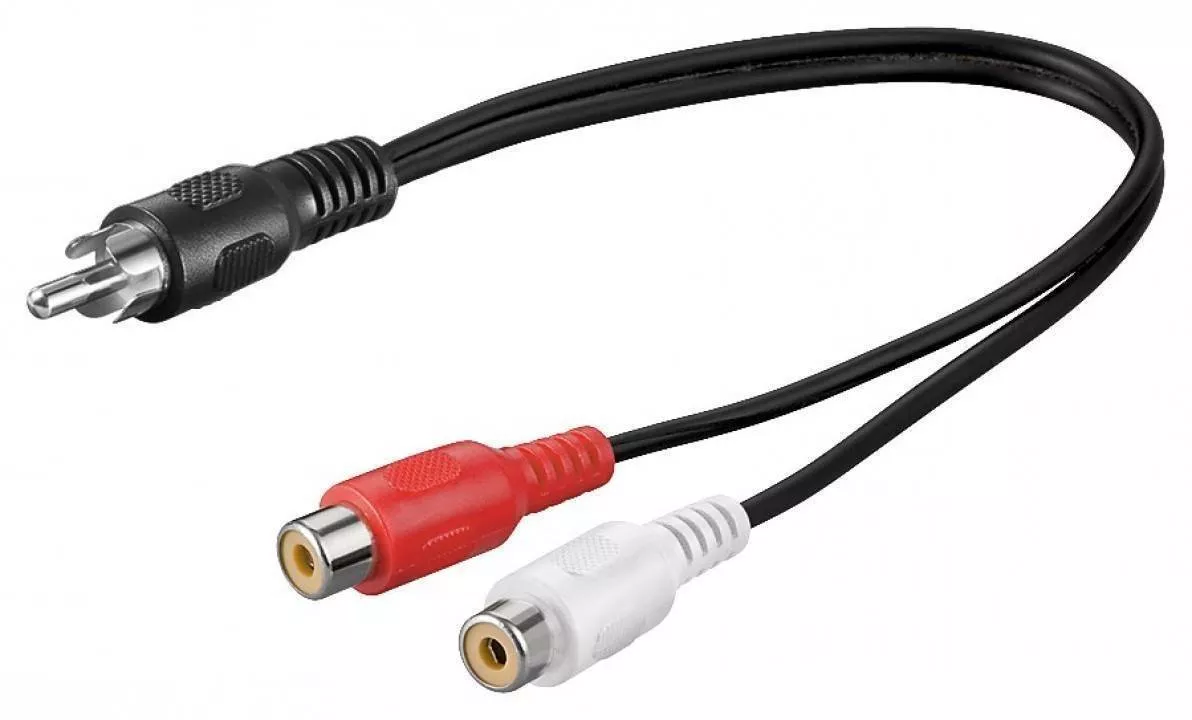Adaptoare RCA - Cablu adaptor RCA tata la 2x RCA mama 0.2m Goobay – IoElectronice.ro