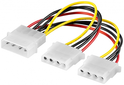 Adaptoare PC - Adaptor splitter alimentare Molex 5.25 la 2x Molex 5.25, 15cm – conectare ușoară HDD și componente PC