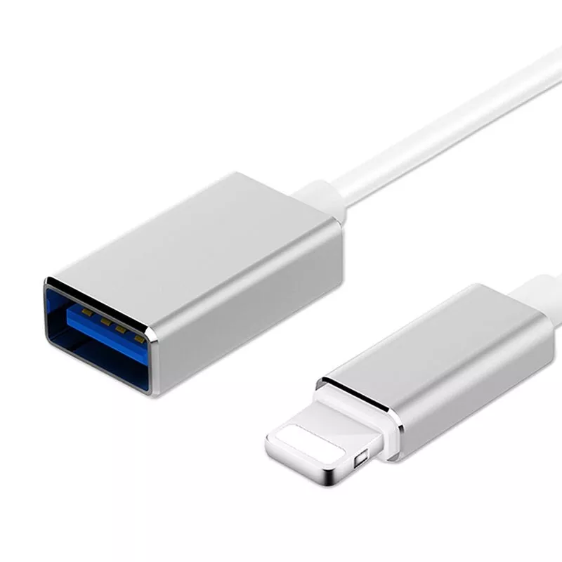 Cabluri telefon-tableta - Cablu adaptor USB 2.0 la iPhone Lightning cu OTG maxim IOS13 – IoElectronice.ro