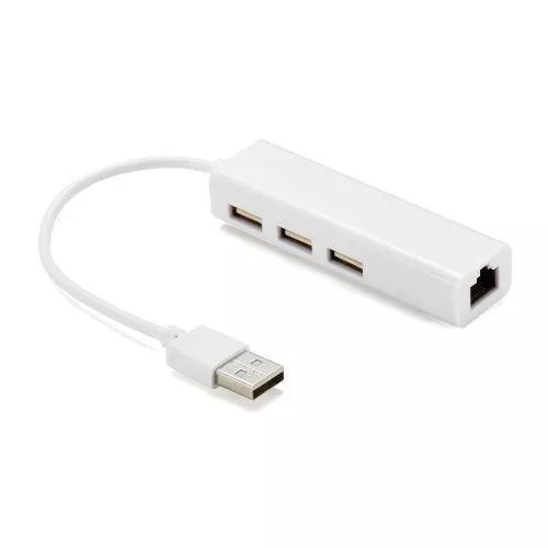 Placi de retea-Wi Fi - Adaptor USB 2.0 la RJ45 + HUB 3x USB 2.0 – Conexiune rapidă Ethernet și porturi suplimentare pentru laptopuri