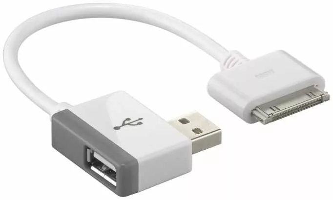 Cabluri telefon-tableta - Cablu Adaptor USB A tata la USB A mama + Apple Dock 30 pini Goobay – IoElectronice.ro