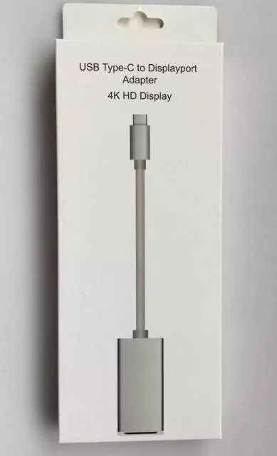 Cablu adaptor USB Type C la DisplayPort mama 4K 20 cm alb OEM [1]