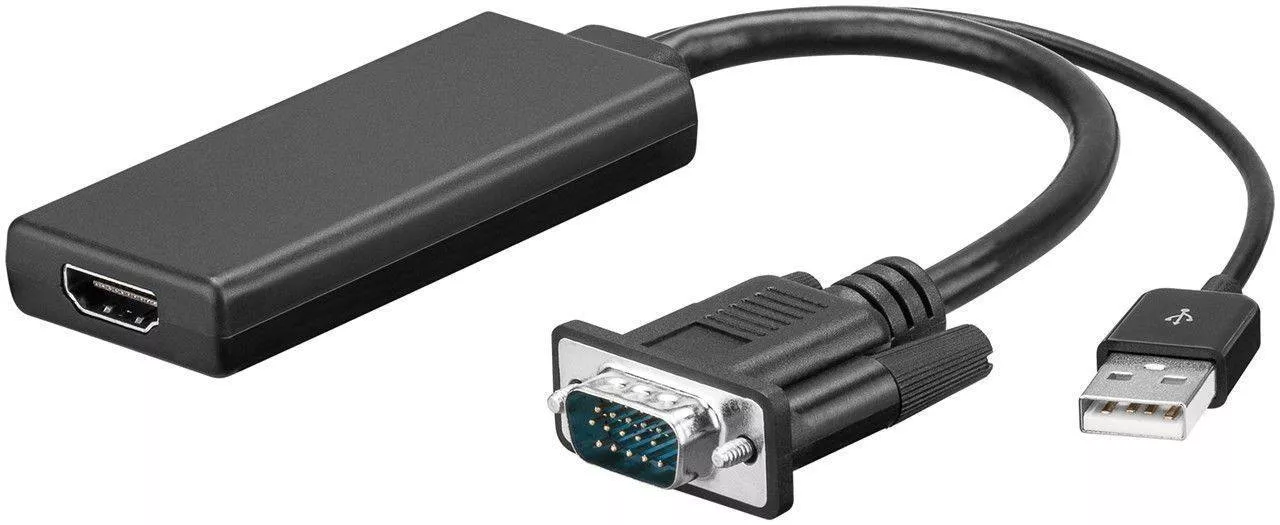 Adaptoare VGA - Cablu adaptor VGA + audio USB la HDMI 1920x1080P 0.1m Goobay – IoElectronice.ro
