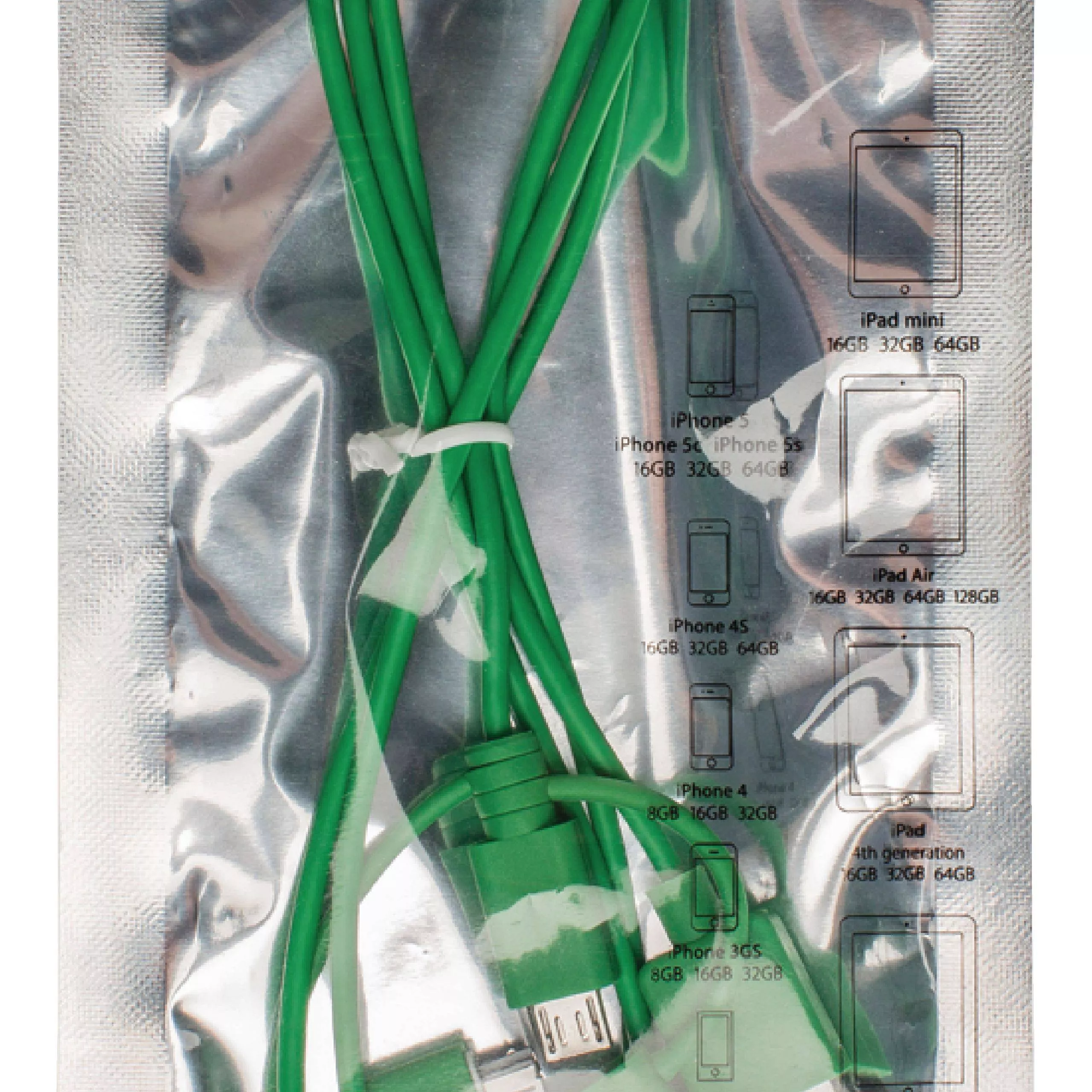 Cablu alimentare și sincronizare USB 2.0 1m Valueline verde, conectori Apple, micro USB, USB A [2]