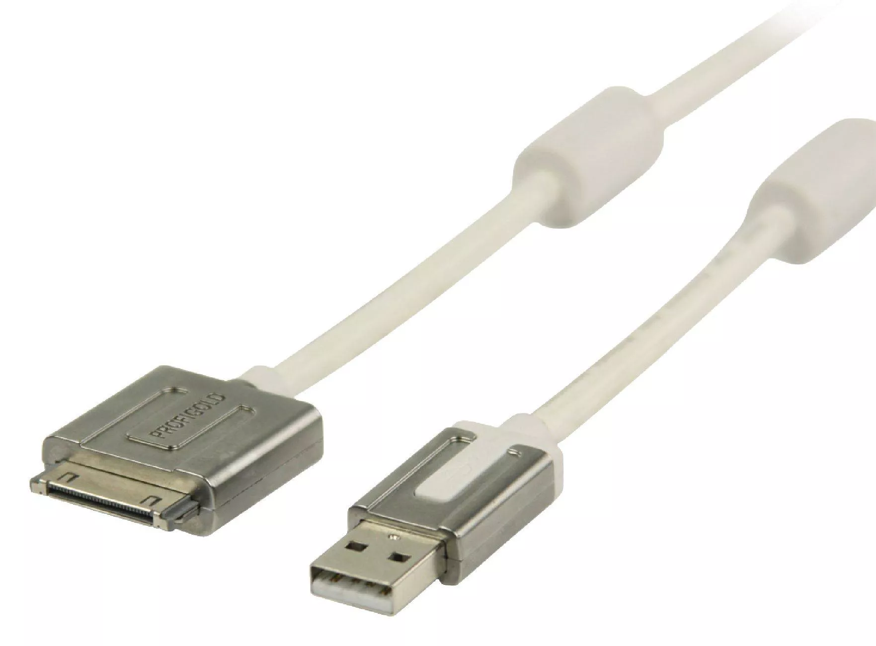 Cablu Apple iPad iPhone USB 1m alb Profigold rotund standard USB 2.0 conector Apple USB A [1]