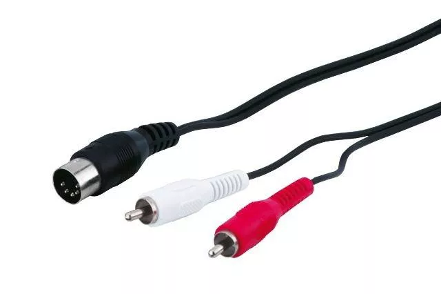 Cabluri DIN 5 pini - Cablu audio 5 pini DIN tata - 2x RCA tata 1.5m – IoElectronice.ro