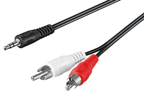 Conectica - Cablu audio adaptor Jack tata 3.5 mm la stereo 2x RCA tata 0.5m Goobay