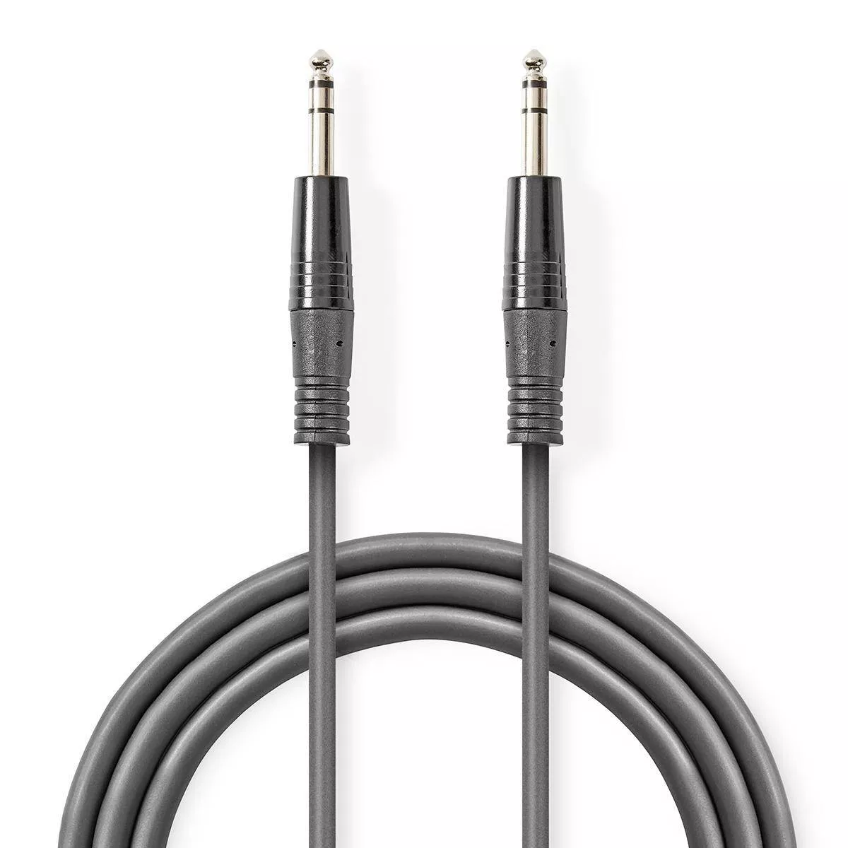 Conectica - Cablu audio balansat Jack Stereo 6.35 mm tata - 6.35 mm tata 1.5m gri Nedis