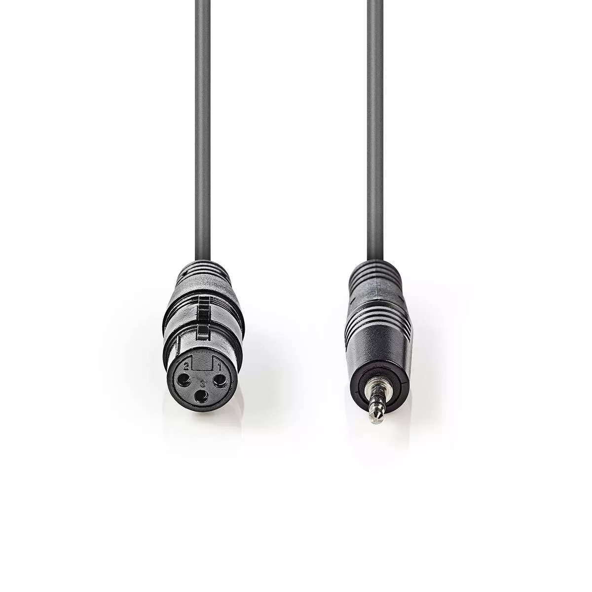 Cablu audio balansat XLR 3 pini mama - Jack 3.5 mm tata 1m gri NEDIS stereo [1]
