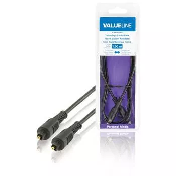 Cablu audio digital Toslink tata - Toslink tata 1m Valueline compatibil DIGI, negru, 24 luni garanție [1]