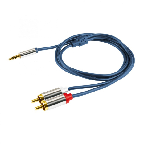 Cabluri Jack - Cablu audio HiFi stereo Jack 3.5 mm - 2x RCA 1m dublu ecranat