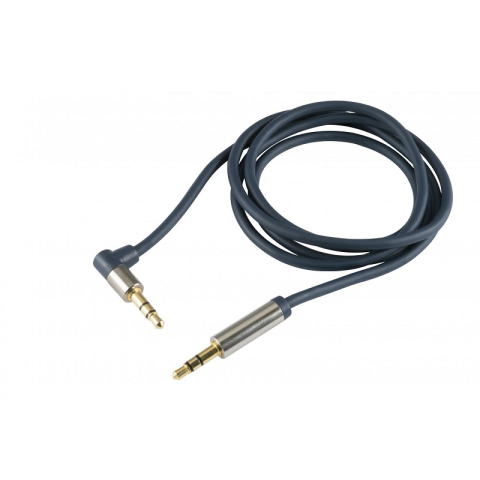 Conectica - Cablu audio HiFi stereo Jack 3.5 mm - 3.5 mm 90 grade 1m dublu ecranat HOME