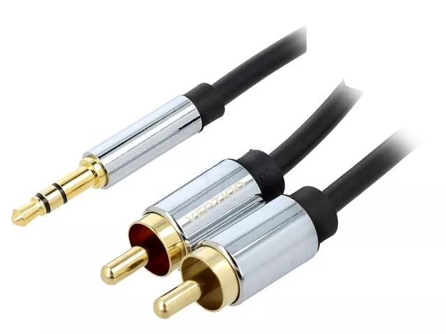 Cabluri Jack - Cablu audio Jack 3.5 mm - 2x RCA 3m ecranat aurit VENTION BCFBI – IoElectronice.ro