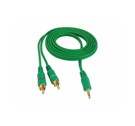 Conectica - Cablu Audio Jack 3.5mm la 2RCA 5m Verde Contacte Aurite