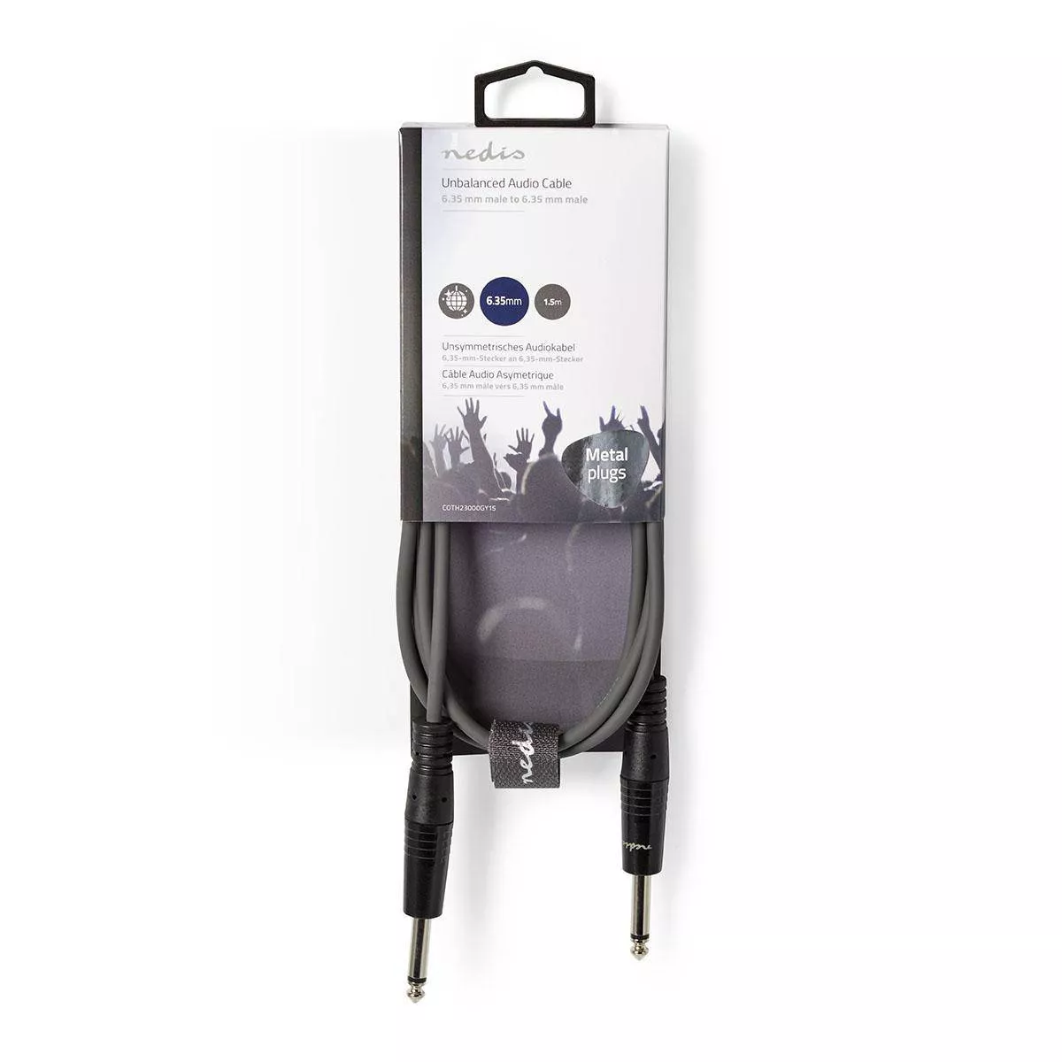 Cablu audio Jack Mono 6.35 mm tata 1.5m Nedis, conexiune 6.35 mm, standard mono, 24 luni garanție. [2]