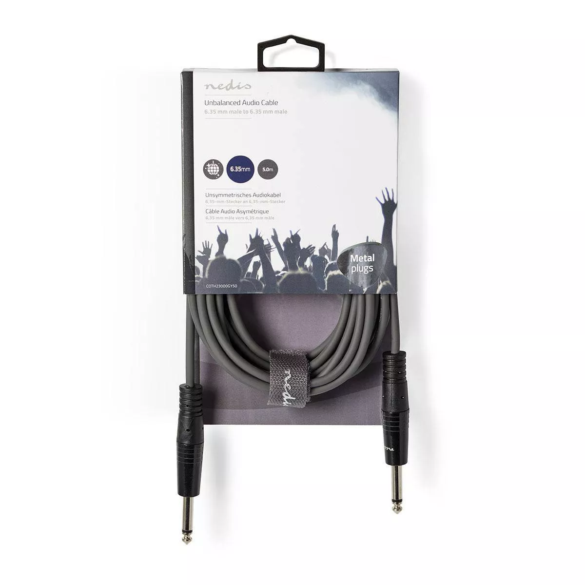 Cablu audio Jack Mono 6.35 mm tata 5m Nedis conexiune 6.35 mm standard mono [2]