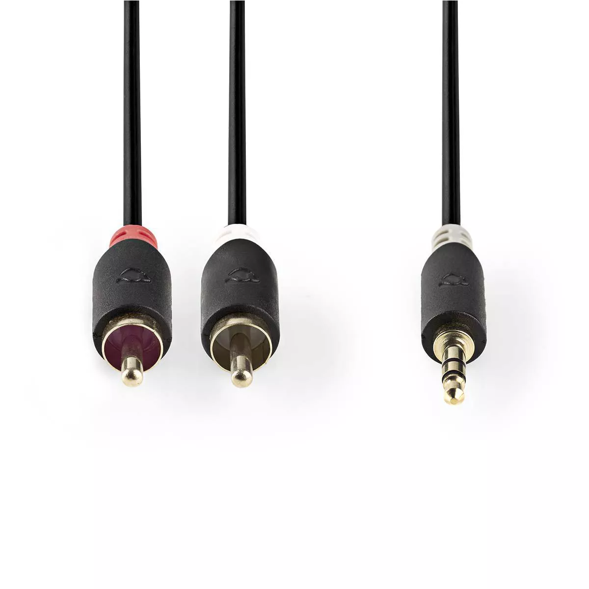 Cablu audio JACK 3.5 mm tata - 2x RCA tata 5m Nedis stereo, conexiune 3.5 mm la 2 x RCA [1]